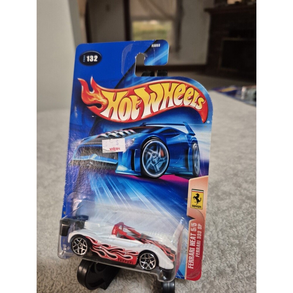 Hot Wheels Ferrari 333 SP (White/Flames) Heat 5/5 Made In 2003 NEW!